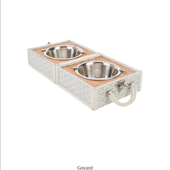 GOYARD  white leather PET BOWL CARRIER Trunk. - Picture 5 of 8